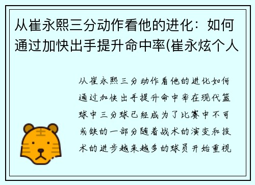 从崔永熙三分动作看他的进化：如何通过加快出手提升命中率(崔永炫个人资料)